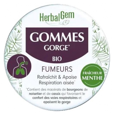 HerbalGem Bomboane Fumători Gât Bio 45 g