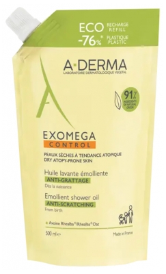 A-DERMA Exomega Control Huile Lavante Émolliente Anti-Grattage Recharge 500 ml