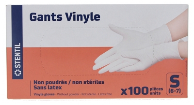 Stentil Powder-Free Vinyl Gloves 100 Gloves