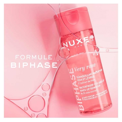 Nuxe Very rose Biphase Démaquillant Waterproof Yeux et Lèvres 100 ml