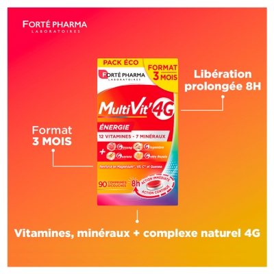 Forté Pharma MultiVit'4G Energie 90 Comprimés Bicouches