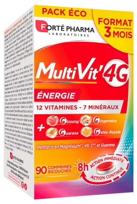 Forté Pharma MultiVit'4G Energy 90 Comprimés Bicouches