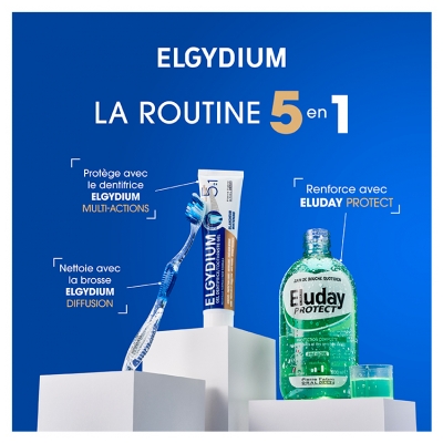 Elgydium Gel Dentifrice Multi-Actions 5en1 Lot de 2 x 75 ml