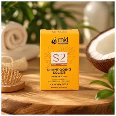 MKL Green Nature Shampoing Solide Huile de Coco Cheveux Secs 65 g