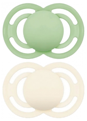 MAM 2 Sucettes Perfect Tendance 18 Mois et + - Couleur : Vert et Blanc