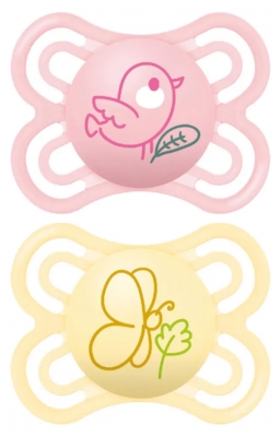 MAM 2 Soothers Perfect 2-6 Months - Model: Bird and Butterfly