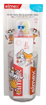 Elmex Kinderzahnset - Farbe: Gelb & Malve