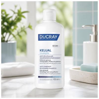 Ducray Kelual Squanorm Osvežilni šampon proti prhljaju 400 ml