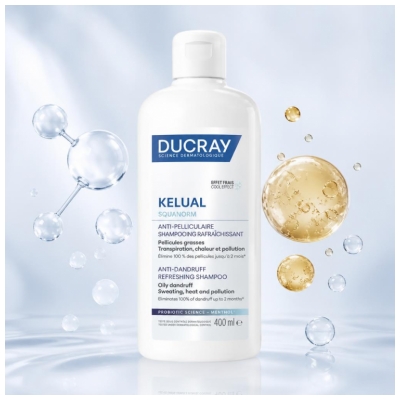 Ducray Kelual Squanorm Osvežilni šampon proti prhljaju 400 ml