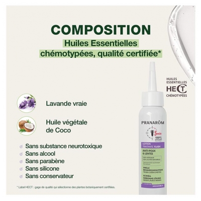 Pranarôm Aromapoux Lotion Traitante Flash Anti-Poux & Lentes 100 ml