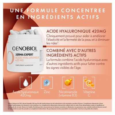Oenobiol Derma Expert Acide Hyaluronique 420 mg Lot de 2 x 30 Gélules