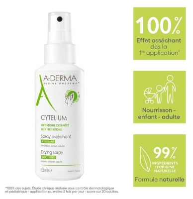 A-DERMA Cytelium Spray Asséchant Apaisant 100 ml