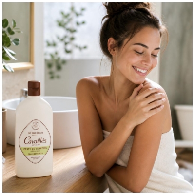 Cavaillès Gel Bain Douche Peaux Sensibles Zeste de Verveine 400 ml