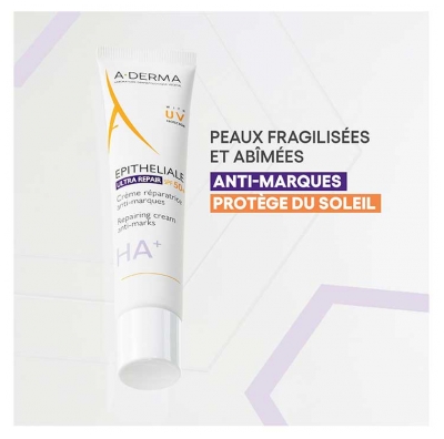 A-DERMA Epitheliale A.H Ultra Repair Crème Réparatrice Anti-Marques SPF50+ 100 ml