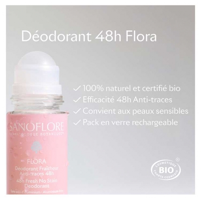 Sanoflore Déodorant Fraîcheur 48H Flora Roll-On Bio 50 ml