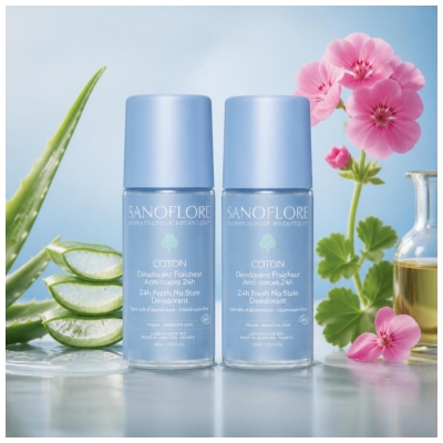 Sanoflore Déodorant Fraîcheur 24H Coton Roll-On Bio Set van 2 x 50 ml
