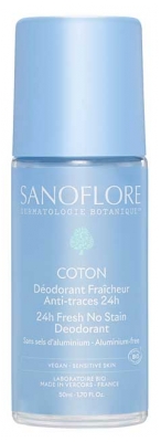 Sanoflore Desodorante Frescor 24H Algodón Ecológico Roll-On 50 ml
