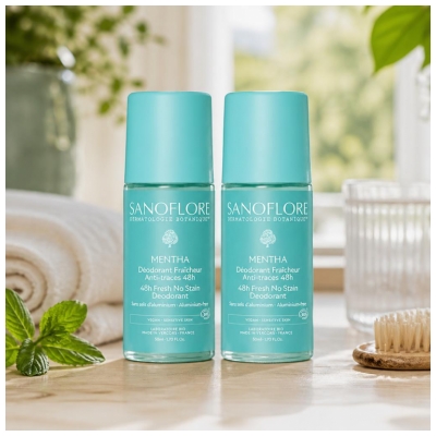 Sanoflore Deodorant Friskhet 48H Mentha Roll-On Bio 2-pack x 50 ml
