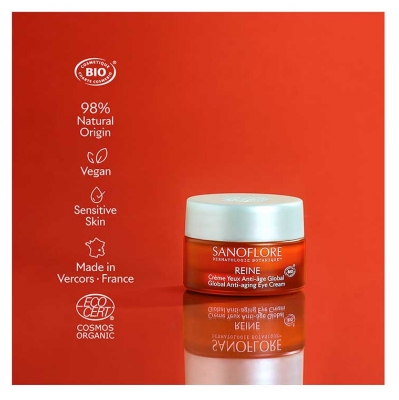 Sanoflore Reine Crème Yeux Anti-Âge Global Bio 15 ml