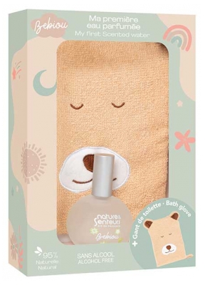 Nature & Senteurs Eau de Bébé Sans Alcool 50 ml + Gant de Toilette Ourson