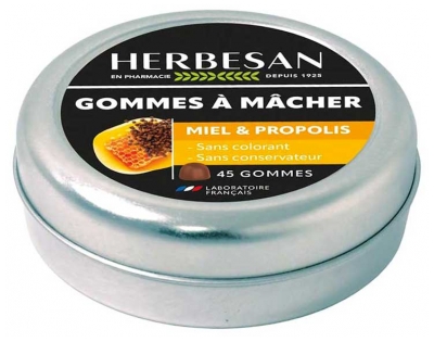 Herbesan Gommes à Mâcher Miel Propolis 45 Gommes