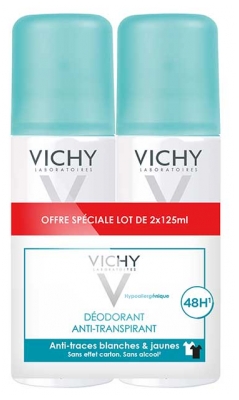 Vichy Desodorante Anti-transpirante Anti-marcas 48h Aerosol Lote de 2 x 125 ml