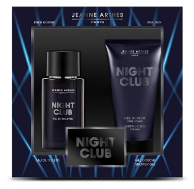 Jeanne Arthes Geschenkset Night Club Men Eau de Toilette 100 ml + Duschgel Für Körper und Haare 150 ml
