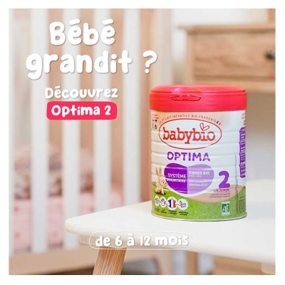 Babybio Optima 1 au Lait de Vache Français de 0 à 6 Mois Bio 800 g