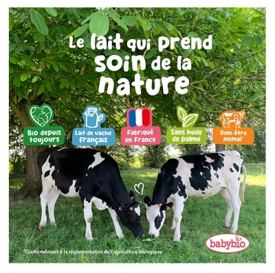 Babybio Optima Croissance 3 au Lait de Fermes Françaises de 10 Mois à 3 Ans Bio 800 g