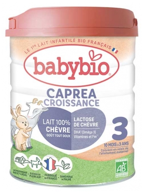 Babybio Caprea Crescita 3 con Latte di Capra da 10 Mesi a 3 Anni Biologico 800 g