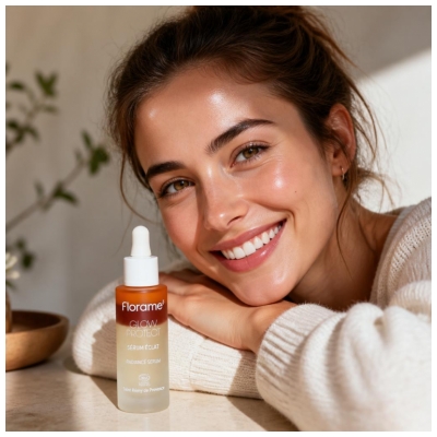 Ser de strălucire Florame Glow Protect cu Rodie Bio 30 ml