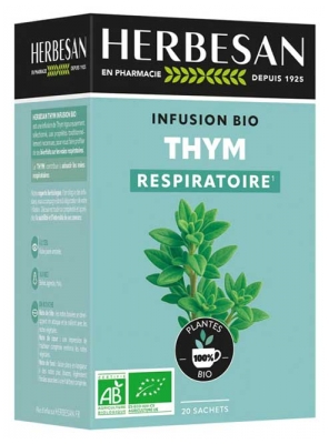 Herbesan Infusión Tomillo Respiración Bio 20 Bolsitas