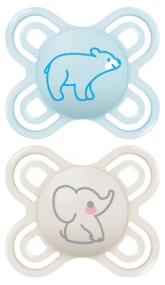 MAM 2 Chupetas Perfect 0-2 Meses - Modelo: Urso e elefante