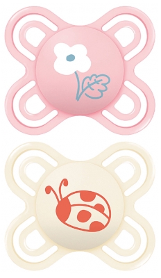 MAM 2 Soothers Perfect 0-2 Months - Model: Flower and Ladybug