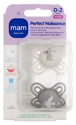 MAM 2 čiulptukai Perfect 0–2 mėn. - Modelis: Triušis ir paukštis