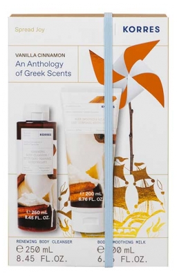 Korres Šalavijų ir cinamono dušo želė 250 ml + Šalavijų ir cinamono kūno pienelis 200 ml