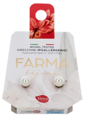 Farma Bijoux Pendientes de Perlas en Crema Hipoalergénicas