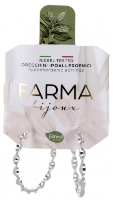Farma Bijoux Orecchini a Cerchio a Spirale in Argento Ipoallergenico 30 mm