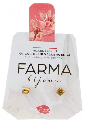 Farma Bijoux Pendientes Hipoalergénicos Cuadrados Topacio Claro 4 mm