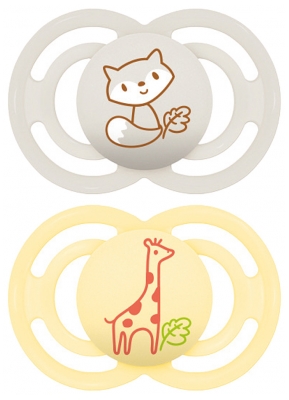 MAM 2 Dudlíky Perfect Zvířátka 18 Měsíců a více - Model: Liška a žirafa