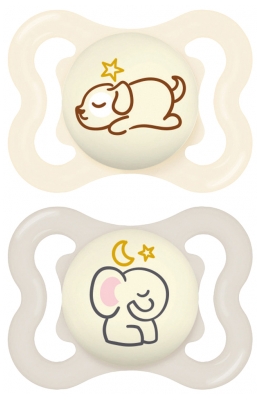 MAM 2 Soothers Supreme Night 2-6 Months - Model: Dog and Elephant