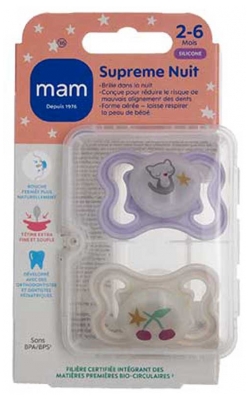 MAM 2 Lollipops Supreme Nuit 2-6 Mesi - Modello: Gatto e ciliegie