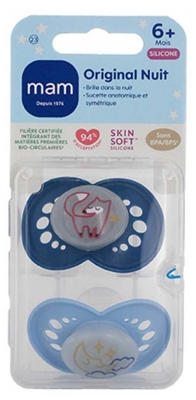 MAM 2 nočna cuclja Original 6 mesecev in več - Model: Lisica in luna