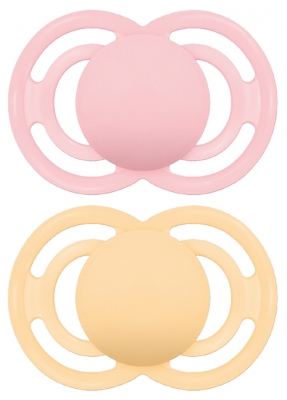 MAM 2 Soothers Perfect Trend 6 Months and + - Colour: Pink and Yellow