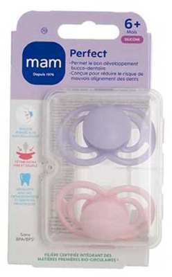 MAM 2 Perfect Tendance Fopspenen 6 Maanden en Ouder - Kleur: Paars en roze