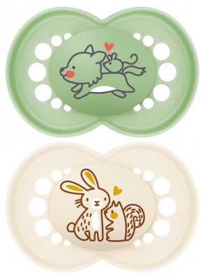 MAM 2 Soothers Original Nature 6 Months and + - Model: Fox and Rabbit