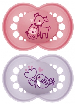 MAM 2 Suzete Original Nature 18 Luni și + - Model: C?prioar? ?i pas?re