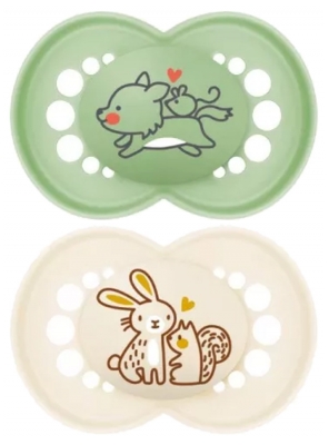 MAM 2 Soothers Original Nature 18 Months and + - Model: Fox and Rabbit
