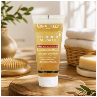 BeauTerra Gel Douche Surgras Bois de Santal 100 ml