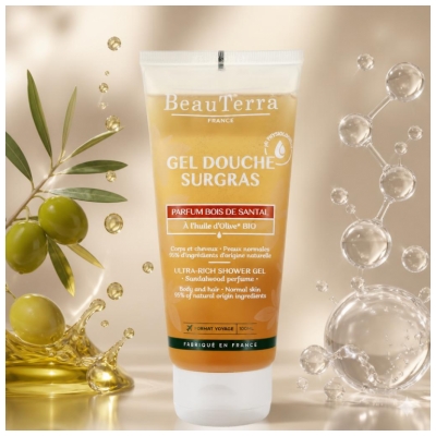 BeauTerra Gel Douche Surgras Bois de Santal 100 ml